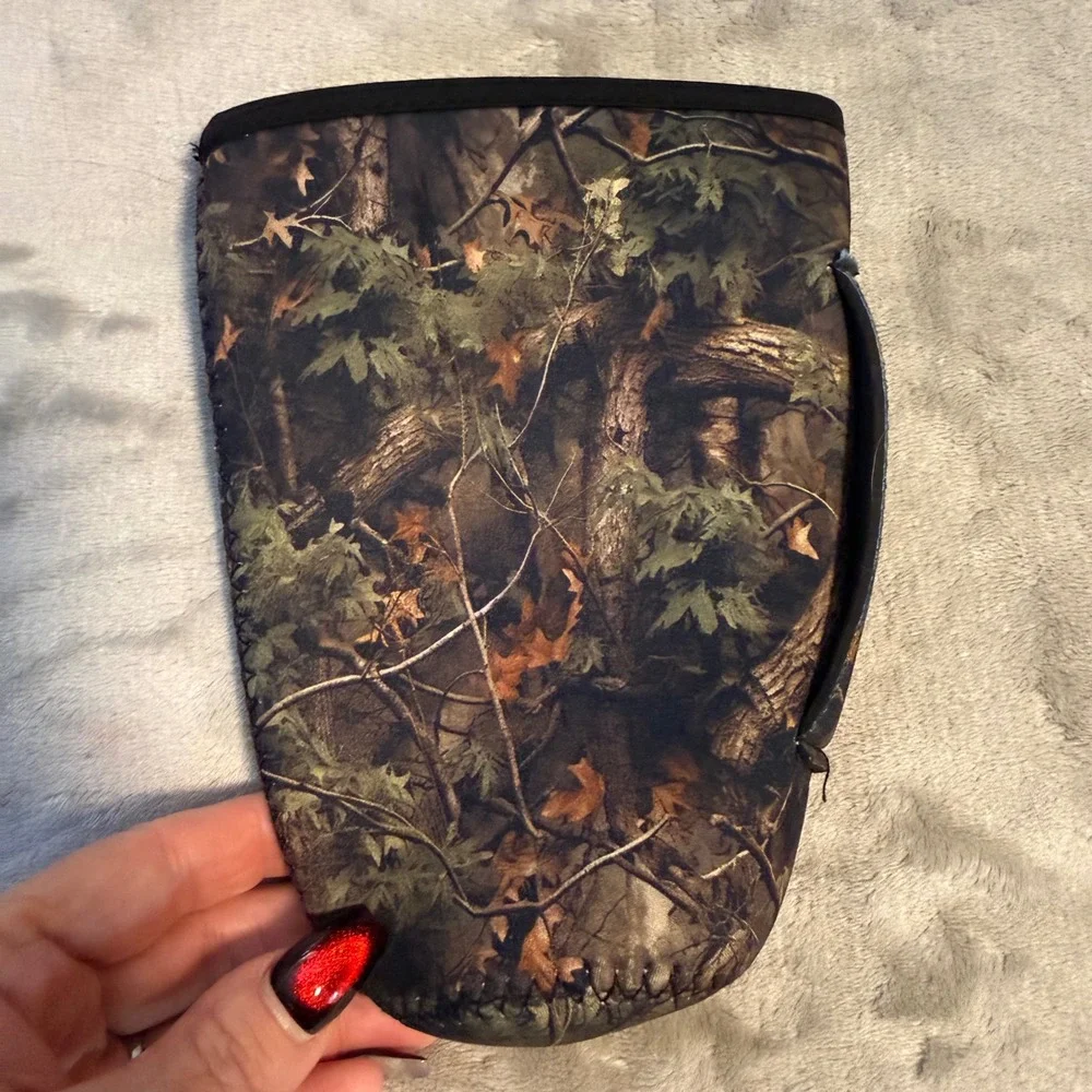 Camo Neoprene Cup Sleeve Insulated‎ Drink Holder Handle Hunting EUC